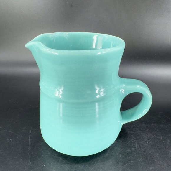 Metlox Poppytrail California Pottery Blue Green Turquoise Small Pitcher Carafe - Picture 10 of 11
